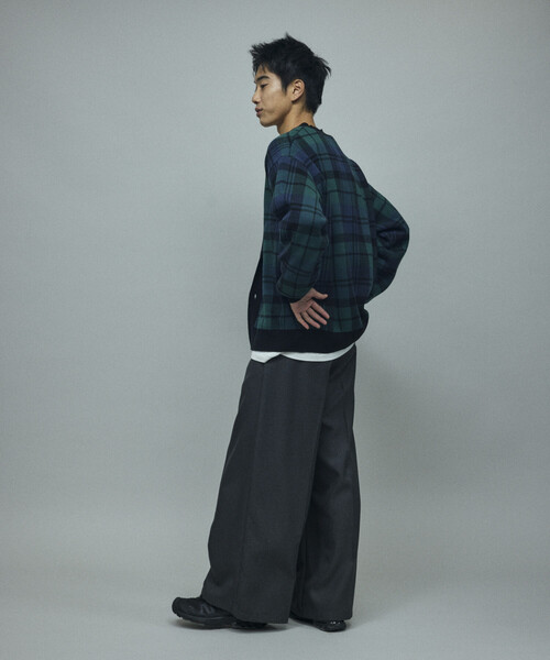 Firsthand（ファーストハンド）の「Firsthand/ファーストハンド チェック ニット カーディガン / グレンチェック / タータンチェック（カーディガン/ボレロ・メンズ・ブラック/グリーン・L/M）」の6枚目の写真