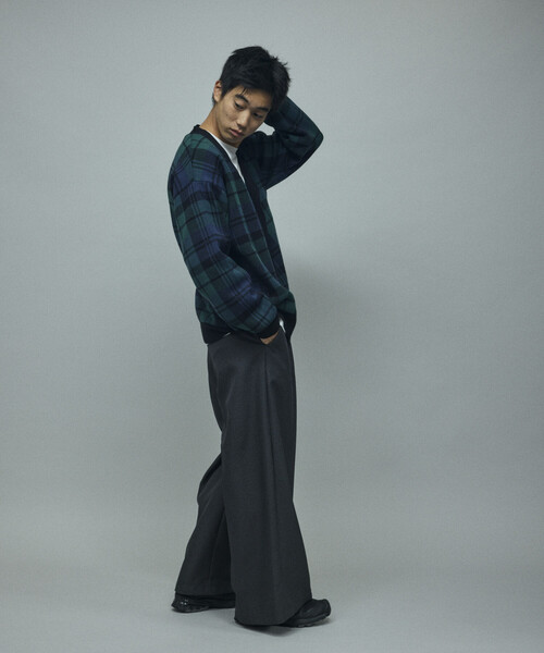 Firsthand（ファーストハンド）の「Firsthand/ファーストハンド チェック ニット カーディガン / グレンチェック / タータンチェック（カーディガン/ボレロ・メンズ・ブラック/グリーン・L/M）」の8枚目の写真