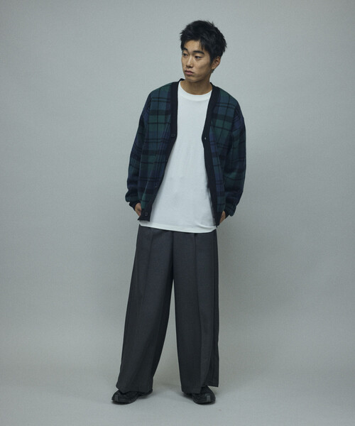 Firsthand（ファーストハンド）の「Firsthand/ファーストハンド チェック ニット カーディガン / グレンチェック / タータンチェック（カーディガン/ボレロ・メンズ・ブラック/グリーン・L/M）」の9枚目の写真