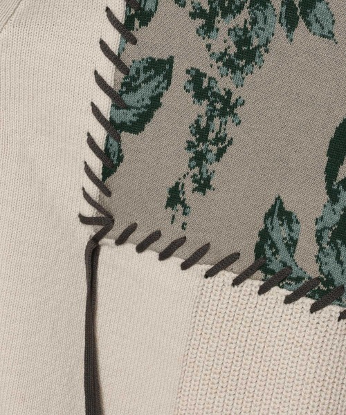 HARE（ハレ）の「パッチワークガラニットカーディガン(HARE)（カーディガン/ボレロ・メンズ・パープル/グレー/ブラック・FREE）」の5枚目の写真