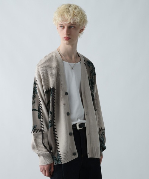 パッチワークガラニットカーディガン(HARE)（カーディガン/ボレロ