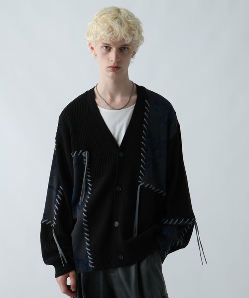 パッチワークガラニットカーディガン(HARE)（カーディガン
