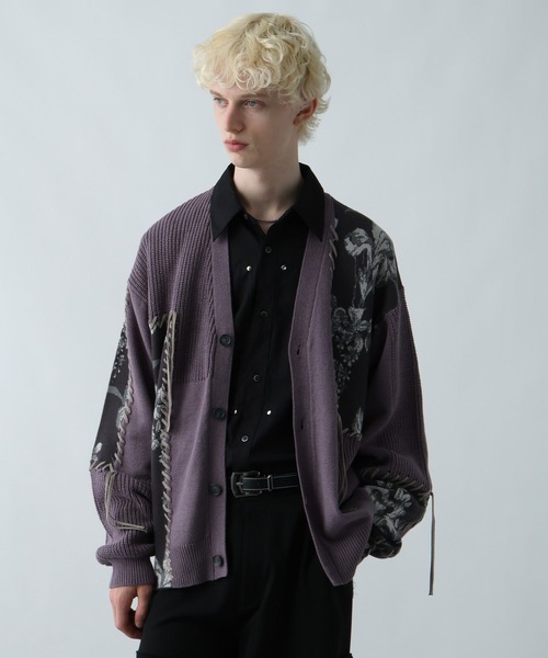 パッチワークガラニットカーディガン(HARE)（カーディガン