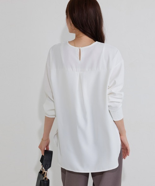 Pierrot（ピエロ）の「【イージーケア】ジョーゼットTブラウス（シャツ/ブラウス・レディース・ベージュ系その他/チャコール/ブラック/オフホワイト・PM/PS/L/M）」の22枚目の写真