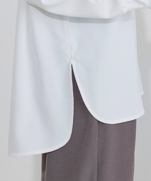 Pierrot（ピエロ）の「【イージーケア】ジョーゼットTブラウス（シャツ/ブラウス・レディース・ベージュ系その他/チャコール/ブラック/オフホワイト・PM/PS/L/M）」の8枚目の写真