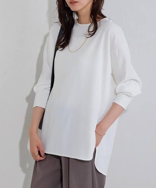 Pierrot（ピエロ）の「【イージーケア】ジョーゼットTブラウス（シャツ/ブラウス・レディース・ベージュ系その他/チャコール/ブラック/オフホワイト・PM/PS/L/M）」の17枚目の写真