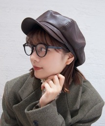 polcadot（ポルカドット）の「フェイクレザーキャスケット/Back to Front ユニセックス サイズ調節可能（キャスケット）」