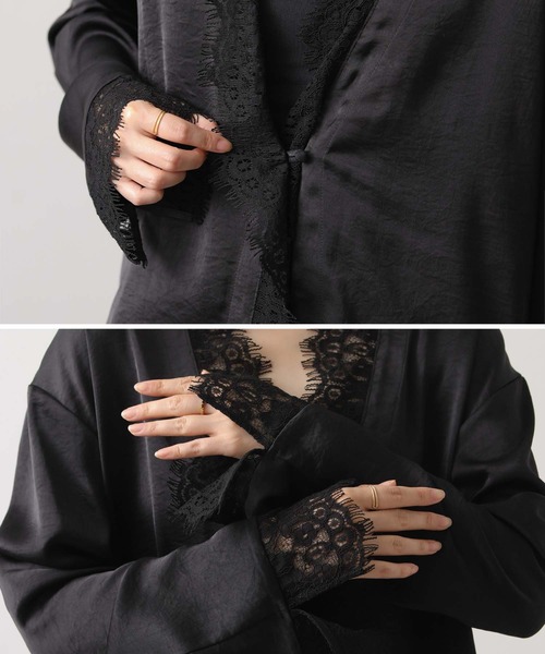 Gready Brilliant（グレディブリリアン）の「ＬＵサテンレースブラウス（シャツ/ブラウス・レディース・ブラック・38）」の21枚目の写真