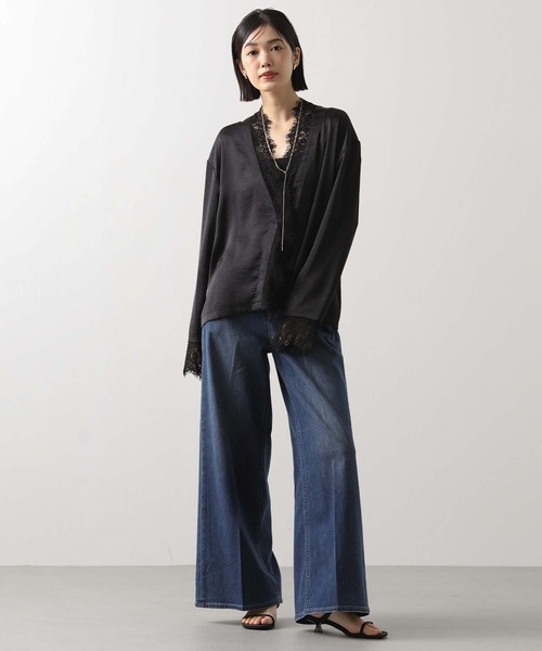 Gready Brilliant（グレディブリリアン）の「ＬＵサテンレースブラウス（シャツ/ブラウス・レディース・ブラック・38）」の2枚目の写真