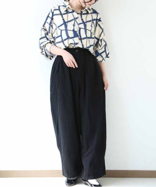 BACKYARD FAMILY(バックヤードファミリー)の「dgy デコカンパニー カツラギコットン ワイドパンツ(その他パンツ・レディース・ネイビー/ブラック/カーキ/オフホワイト・L/M)」の7枚目の写真