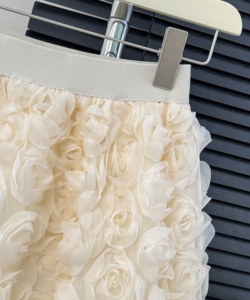 CADBURY（キャドバリー）の「立体ﾌﾗﾜｰﾐﾆｽｶｰﾄ（スカート・レディース・ベージュ/パープル/ホワイト/ピンク/レッド/ボルドー/ブルー/ブラック/ライトピンク・FREE）」の10枚目の写真