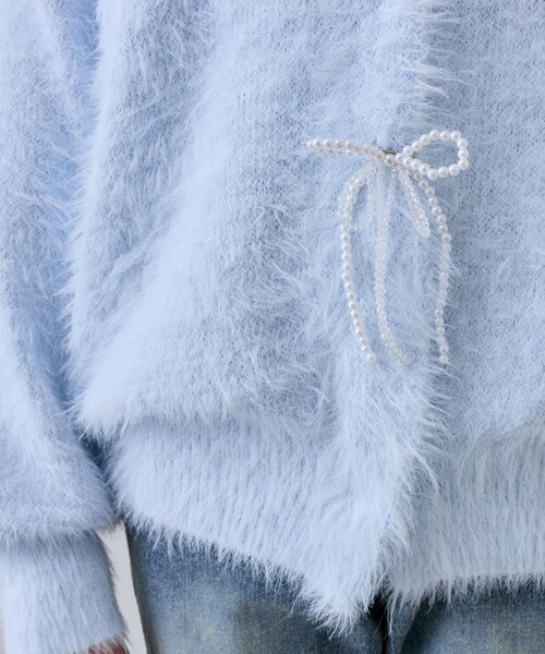 OLIVE des OLIVE（オリーブデオリーブ）の「ビーズリボンロングカーディガン（カーディガン/ボレロ・レディース・オフホワイト/サックスブルー/ピンク/ブラウン・FREE）」の22枚目の写真