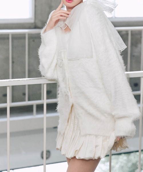 セール】ビーズリボンロングカーディガン（カーディガン/ボレロ