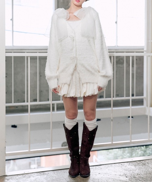 OLIVE des OLIVE（オリーブデオリーブ）の「ビーズリボンロングカーディガン（カーディガン/ボレロ・レディース・オフホワイト/サックスブルー/ピンク/ブラウン・FREE）」の16枚目の写真