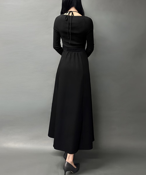 maje ウールブレンド　ニットフレアワンピース 11008OPWONZ0650075001?$VS_1500$