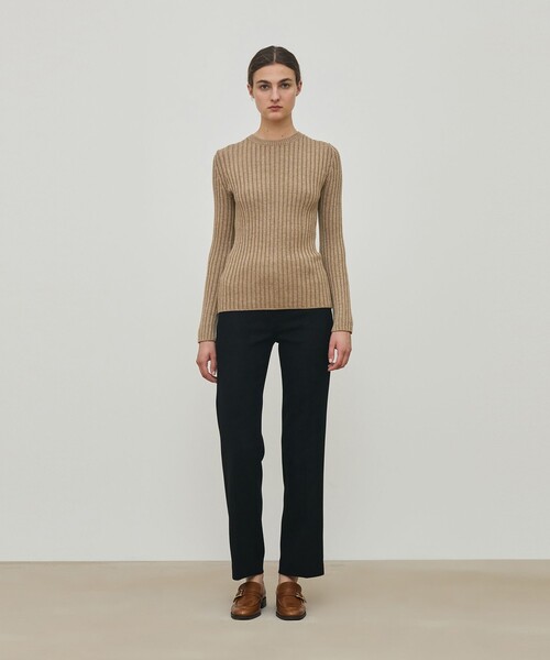 ウールリブ クルーネックプルオーバー（ニット/セーター）｜DES PRES