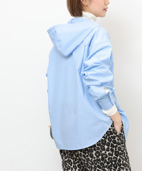 JOURNAL STANDARD relume(ジャーナルスタンダード レリューム)の「フーディーシャツブラウス(シャツ/ブラウス・レディース・スカイブルー/ネイビー・FREE)」の1枚目の写真