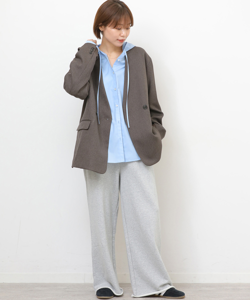 JOURNAL STANDARD relume(ジャーナルスタンダード レリューム)の「フーディーシャツブラウス(シャツ/ブラウス・レディース・スカイブルー/ネイビー・FREE)」の7枚目の写真