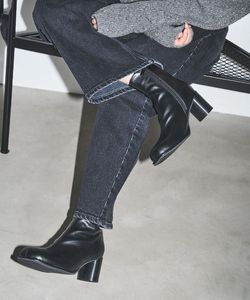 GRISE（グリーズ）の「《追加》GRISE6cmバルブトゥソフトショートブーツ（ブーツ・レディース・キャメル/アイボリー/チャコールグレー/ブラック・X-LARGE/LARGE/MEDIUM/SMALL）」の3枚目の写真