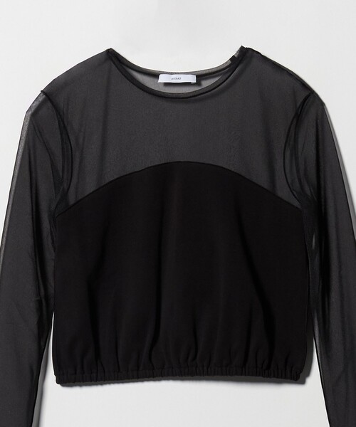 ASTRAET（アストラット）の「＜ASTRAET＞フライスxシアー コンビ クルーネックカットソー（Tシャツ/カットソー・レディース・ブラック/ホワイト・FREE）」の12枚目の写真