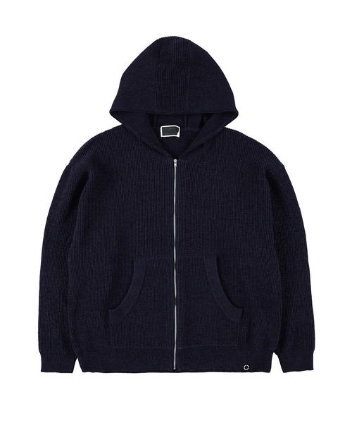 PHINGERIN(フィンガリン)の「CORDY KNIT ZIP HOODIE(パーカー・メンズ・ネイビー/ブラック・L/M)」の2枚目の写真
