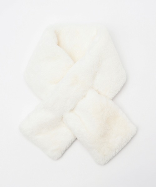 Honeys（ハニーズ）の「【吸湿発熱】エコファーティペット（マフラー・レディース・グレイッシュベージュ/アイボリー/モカ/グレー/レオパード・FREE）」の11枚目の写真