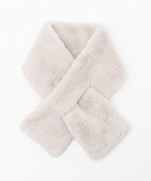 Honeys（ハニーズ）の「【吸湿発熱】エコファーティペット（マフラー・レディース・グレイッシュベージュ/アイボリー/モカ/グレー/レオパード・FREE）」の14枚目の写真