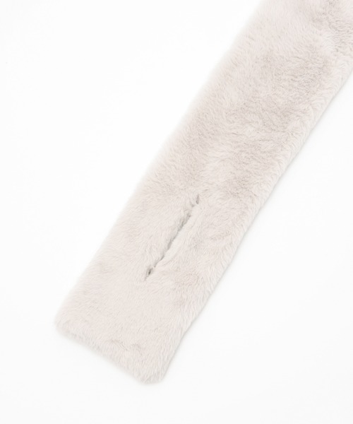 Honeys（ハニーズ）の「【吸湿発熱】エコファーティペット（マフラー・レディース・グレイッシュベージュ/アイボリー/モカ/グレー/レオパード・FREE）」の16枚目の写真