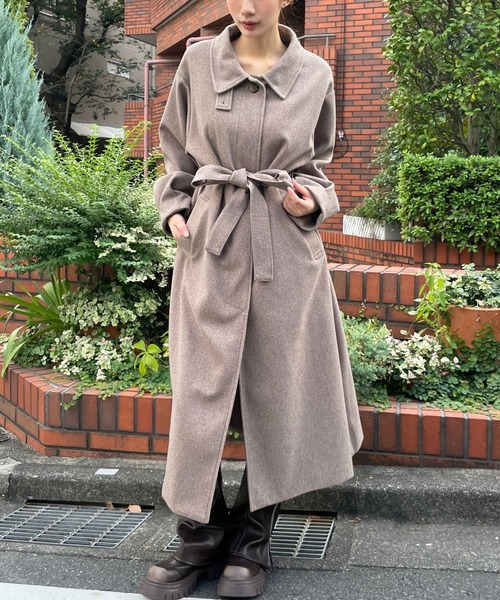 3.3 Field Trip (3.3フィールドトリップ)の「3.3 Field Trip/スタンドカラーロングコート(ダウンジャケット/コート・レディース・ブラック/グレー/ブラウン・FREE)」の3枚目の写真