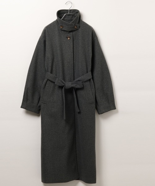 3.3 Field Trip (3.3フィールドトリップ)の「3.3 Field Trip/スタンドカラーロングコート(ダウンジャケット/コート・レディース・ブラック/グレー/ブラウン・FREE)」の15枚目の写真