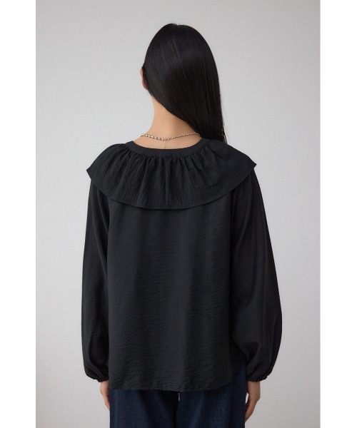 AZUL by moussy(アズールバイマウジー)の「【着丈バリエ】レースアップラッフルブラウス(シャツ/ブラウス・レディース・ブラック/サックスブルー/アイボリー・SMALL/MEDIUM)」の20枚目の写真