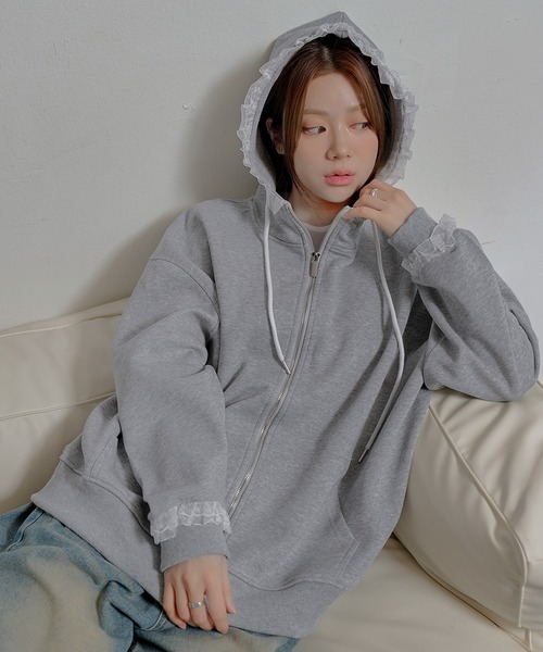 unconscious フード付きパーカー グレー DISCOAT（ディスコート）の「【WEB限定】ダンボールビッグフード