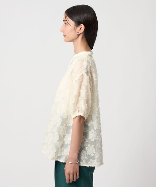 セール】カットジャガード キーネックブラウス ＜A DAY IN THE LIFE