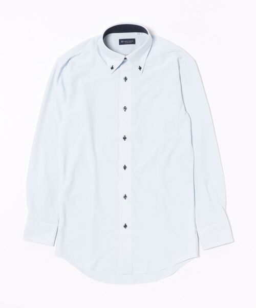 TOKYO SHIRTS(トウキョウシャツ)の「形態安定ノンアイロン ボタンダウン 長袖ストレッチビジネスワイシャツ(ビジネスシャツ・メンズ・サックスブルー・首回り39cm-裄丈80cm/首回り39cm-裄丈84cm/首回り41cm-裄丈82cm/首回り41cm-裄丈86cm/首回り42cm-裄丈86cm/首回り43cm-裄丈82cm/首回り43cm-裄丈86cm/首回り37cm-裄丈80cm/首回り37cm-裄丈84cm/首回り42cm-裄丈82cm)」の6枚目の写真