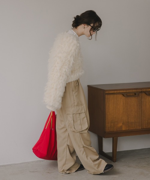 210nouve（トゥージュヌーブ）の「ループヤーン シャギー  カーディガン（カーディガン/ボレロ・レディース・アイボリー/ブラウン/イエロー/ブルー・FREE）」の15枚目の写真