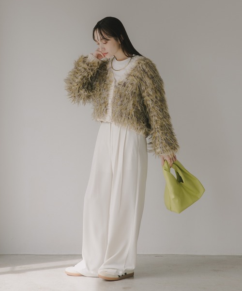 210nouve（トゥージュヌーブ）の「ループヤーン シャギー  カーディガン（カーディガン/ボレロ・レディース・アイボリー/ブラウン/イエロー/ブルー・FREE）」の21枚目の写真