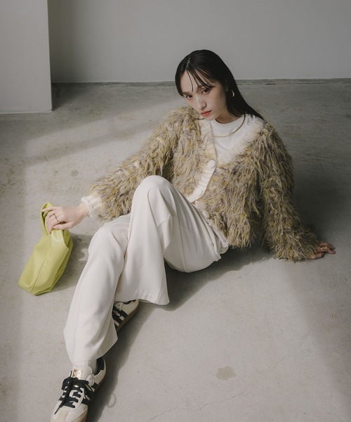 210nouve（トゥージュヌーブ）の「ループヤーン シャギー  カーディガン（カーディガン/ボレロ・レディース・アイボリー/ブラウン/イエロー/ブルー・FREE）」の22枚目の写真