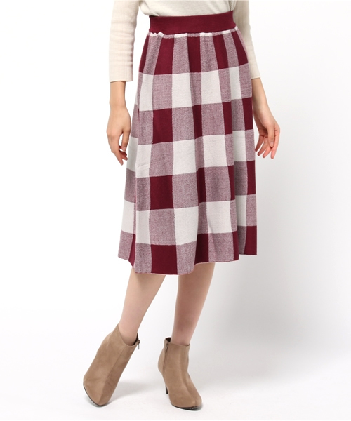 OUTLET（アウトレット）の「【Discoat】アンチピリングニットフレアSK（スカート・レディース・ボルドー/ブラック/グレー・LARGE/MEDIUM）」の3枚目の写真