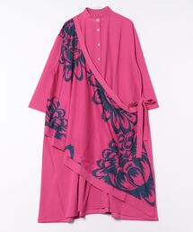 レディースのシャツワンピース（ピンク/桃色系・花柄・ボタニカル柄