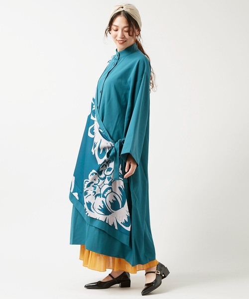 チャイハネ(チャイハネ)の「【チャイハネ】セマムレイヤードワンピース(シャツワンピース・レディース・ブラック/ピンク/ターコイズブルー・FREE)」の9枚目の写真