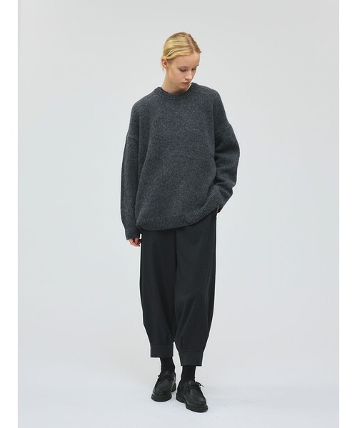 mizuiroind（ミズイロインド）の「mizuiro ind MG/クルーネックワイドプルオーバー（ニット/セーター・レディース・チャコールグレー/ブルー/ブラック/キナリ・FREE）」の13枚目の写真