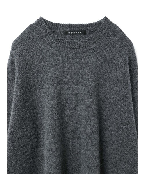 mizuiroind（ミズイロインド）の「mizuiro ind MG/クルーネックワイドプルオーバー（ニット/セーター・レディース・チャコールグレー/ブルー/ブラック/キナリ・FREE）」の17枚目の写真