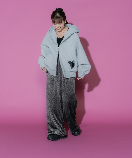 JEANASIS（ジーナシス）の「【MIKU企画】リラックスベロアパンツ/599697（その他パンツ・レディース・ホワイト系その他/ブラック/グレー系その他・FREE）」の18枚目の写真