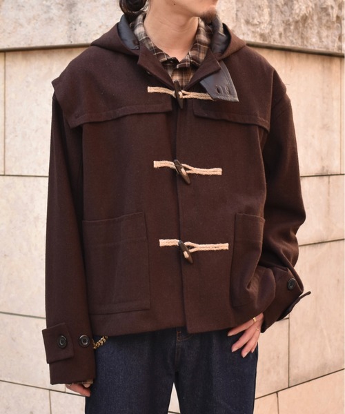 Noen(ノエン)の「ウールメルトンダッフルブルゾン(ブルゾン・メンズ・ダークブラウン/ダークネイビー・LARGE/MEDIUM)」の1枚目の写真