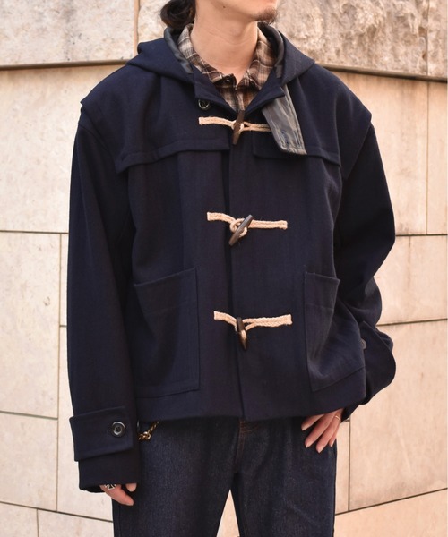 Noen(ノエン)の「ウールメルトンダッフルブルゾン(ブルゾン・メンズ・ダークブラウン/ダークネイビー・LARGE/MEDIUM)」の2枚目の写真