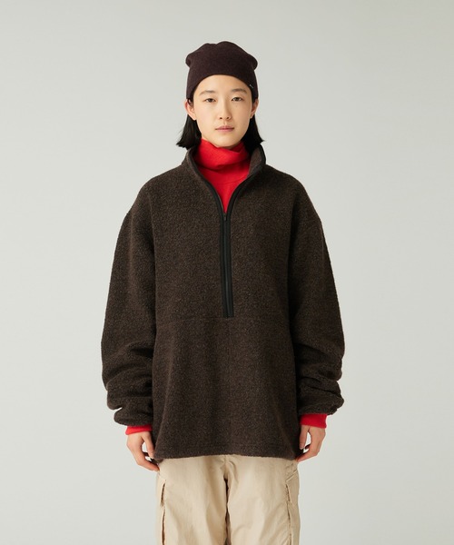 Snow Peak（スノーピーク）の「Snow Peak / Recycled Wool Boa Pullover  リサイクルウールボアプルオーバー（パーカー・メンズ・オレンジ/ダークブラウン・M/L/XL/1/S）」の2枚目の写真