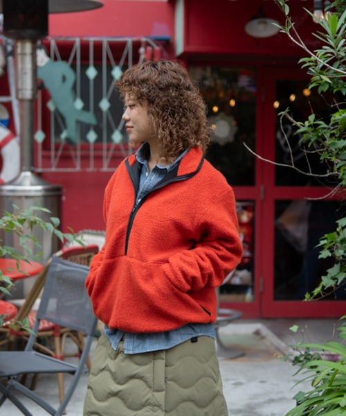 Snow Peak（スノーピーク）の「Snow Peak / Recycled Wool Boa Pullover  リサイクルウールボアプルオーバー（パーカー・メンズ・オレンジ/ダークブラウン・M/L/XL/1/S）」の17枚目の写真