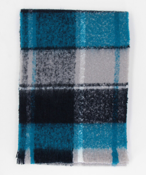 COMME CA ISM（コムサイズム）の「ブークレ チェック柄 マフラー（マフラー・メンズ・ネイビー系/ブラウン系その他・FREE）」の8枚目の写真