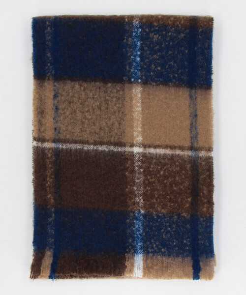 COMME CA ISM（コムサイズム）の「ブークレ チェック柄 マフラー（マフラー・メンズ・ネイビー系/ブラウン系その他・FREE）」の9枚目の写真