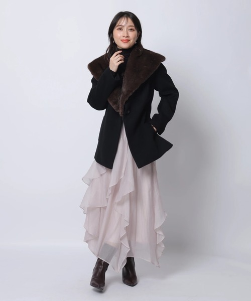 Apuweiser-riche（アプワイザーリッシェ）の「エアリーアシメフリルスカート（スカート・レディース・スモークピンク/ブラック・0/1/2）」の13枚目の写真